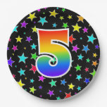 [ Thumbnail: 5th Event: Bold, Fun, Colorful Rainbow 5 Paper Plates ]