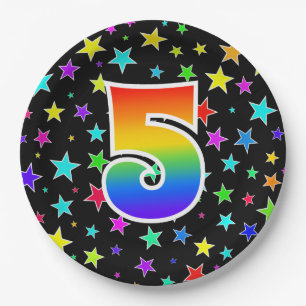 5th Event: Bold, Fun, Colorful Rainbow 5 Paper Plates