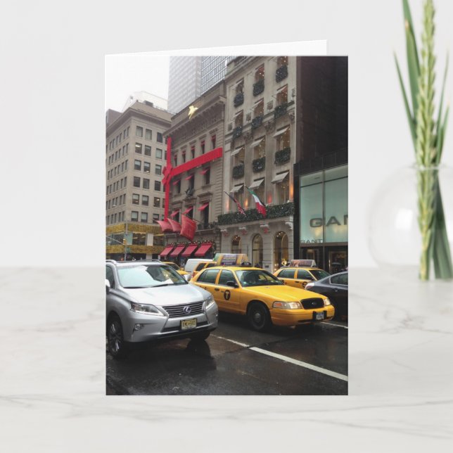 5th Fifth Avenue New York City NYC Christmas Photo Holiday Card (Front)