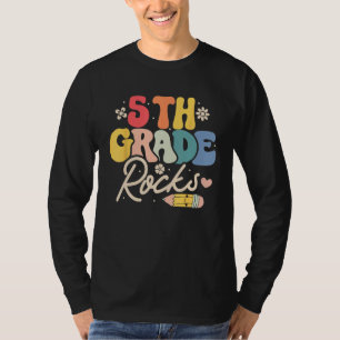 5th Fifth Grade Rocks  Back to School Teacher Stud T-Shirt