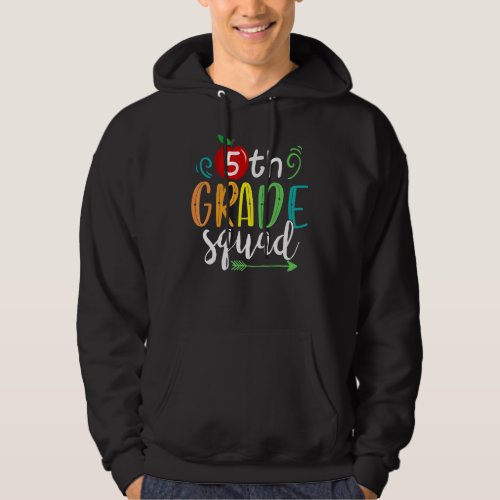 5th Fifth Grade Squad Back To School Teacher Stude Hoodie