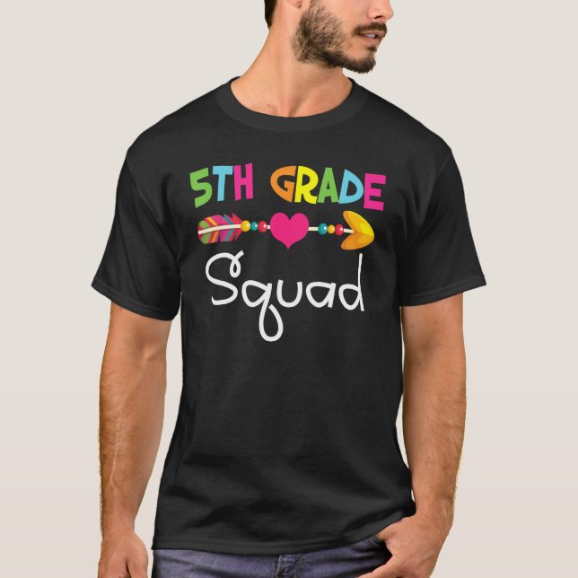 5th Fifth Grade Squad Back To School Teacher Stude T-Shirt (Front)