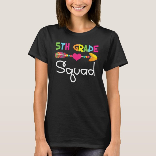 5th Fifth Grade Squad Back To School Teacher Stude T-Shirt (Front)