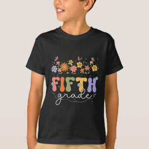 5th Fifth Grade Teacher Wildflower Back To School T-Shirt