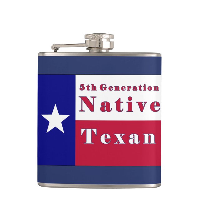 5th Generation Native Texan Flag Flask (Front)