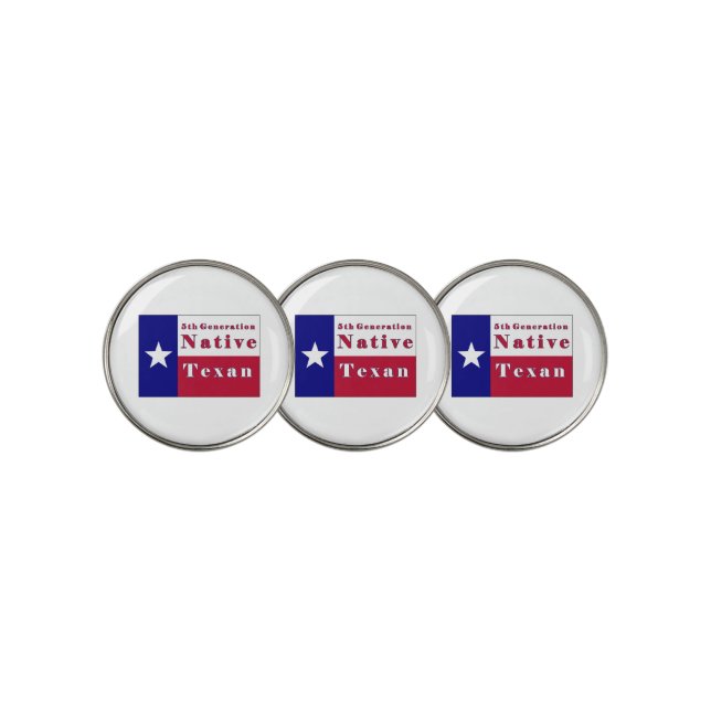 5th Generation Native Texan Flag Golf Ball Marker (3 Up)
