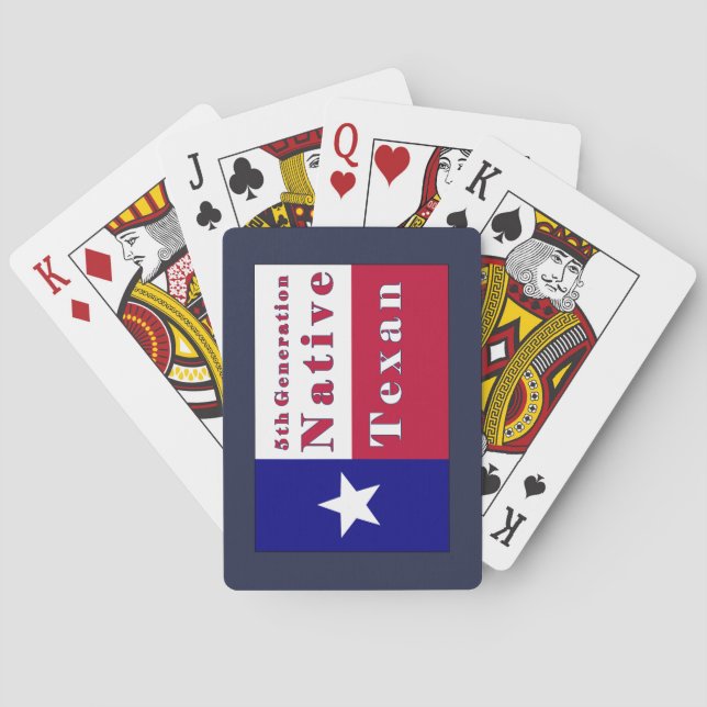 5th Generation Native Texan Flag Poker Cards (Back)