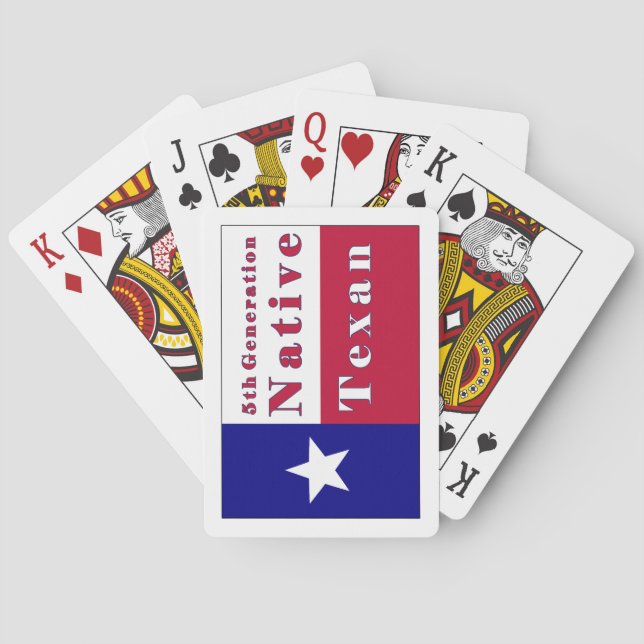 5th Generation Native Texan Flag Poker Cards (Back)