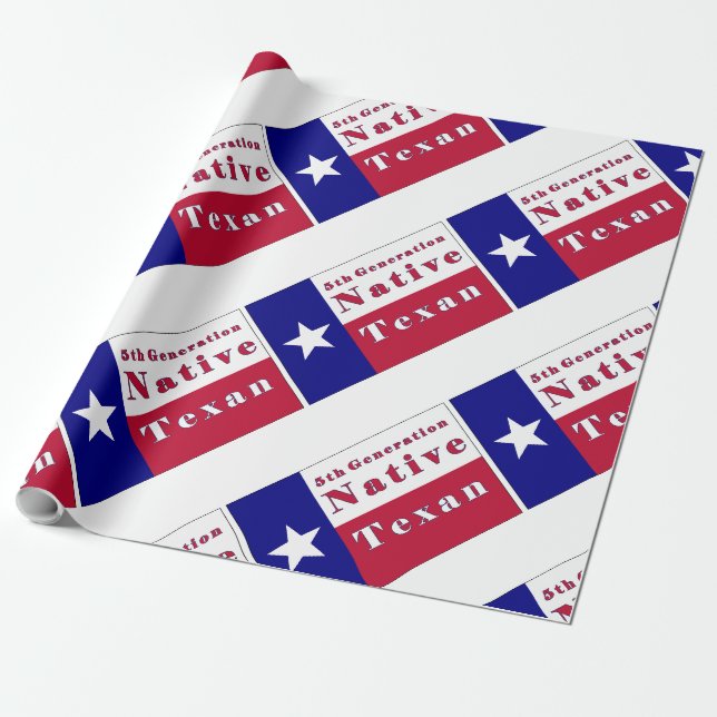 5th Generation Native Texan Flag Wrapping Paper (Unrolled)