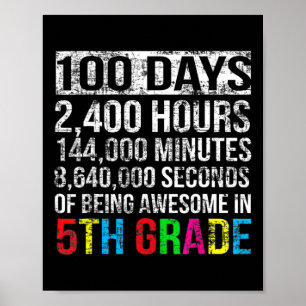 5th Grade 100 Day Countdown 100 Days Of School Gif Poster
