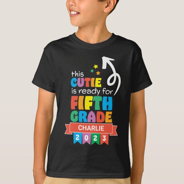 5th Grade 2023 First Day of School Back to School T-Shirt (Front)
