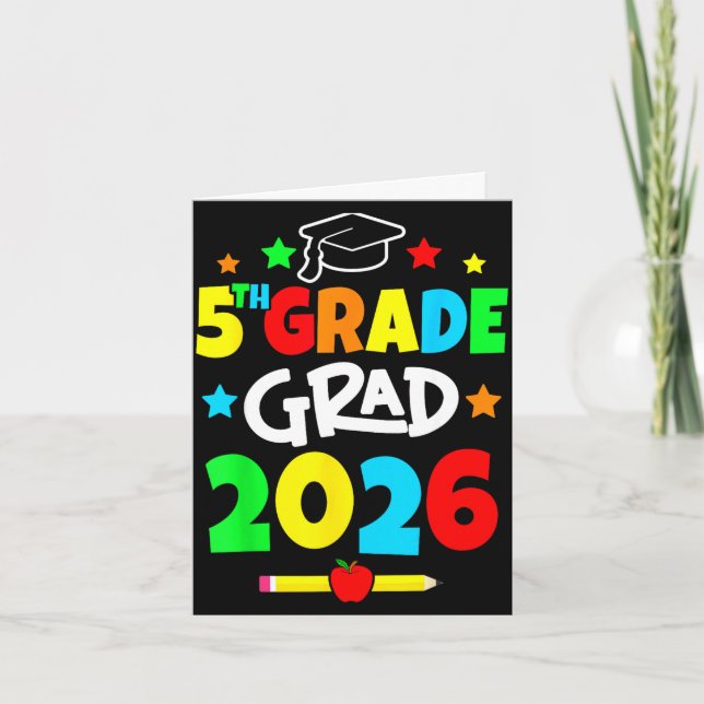 5th grade 2026 fifth grade grad elementary school  card (Front)