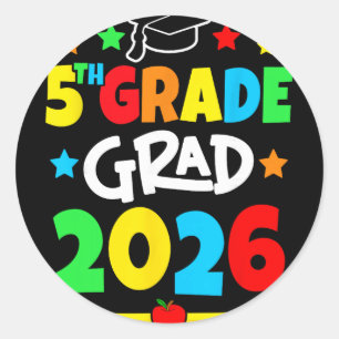 5th Grade 2026 Fifth Grade Grad Elementary School Classic Round Sticker