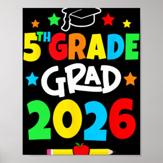 5th Grade 2026 Fifth Grade Grad Elementary School  Poster