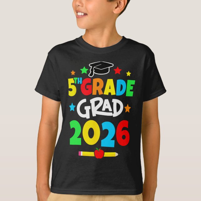 5th Grade 2026 Fifth Grade Grad Elementary School  T-Shirt (Front)