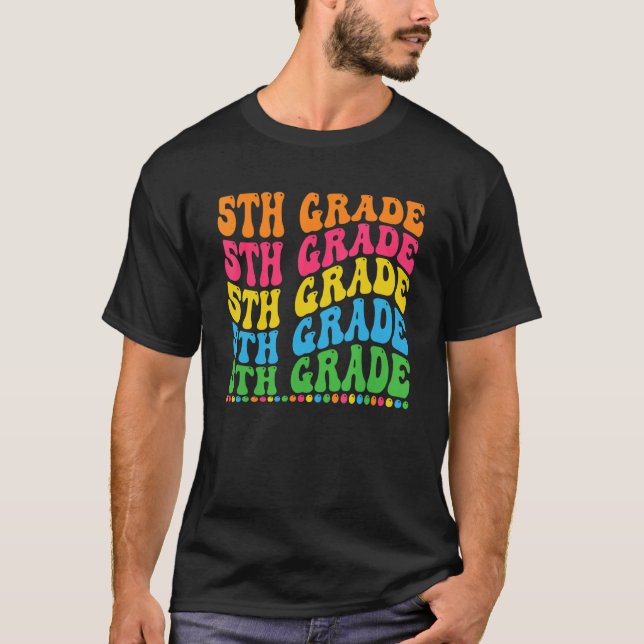 5th Grade Back to School Teacher Men Women Kids Fi T-Shirt (Front)