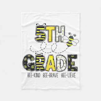 5th Grade Bee Theme Ck To School For Kids Fleece Blanket