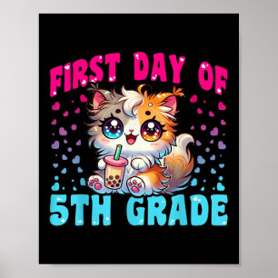 5th Grade Cat Outfits For Girls 1st Day Of Fifth G Poster