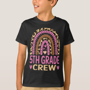 5th Grade Crew Rainbow Leopard Back To School T-Shirt