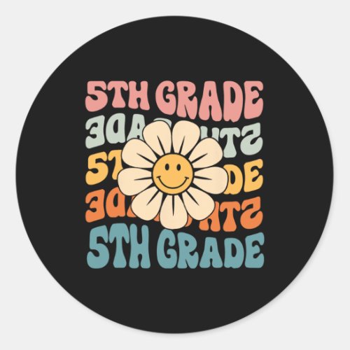 5th Grade Daisy Colorful Back To School Fifth Grad Classic Round Sticker