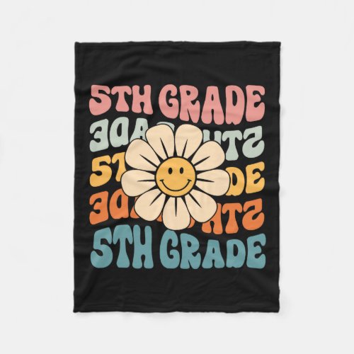 5th Grade Daisy Colorful Back To School Fifth Grad Fleece Blanket