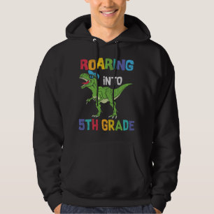 5th Grade Dinosaur First Day School Student Gift Hoodie