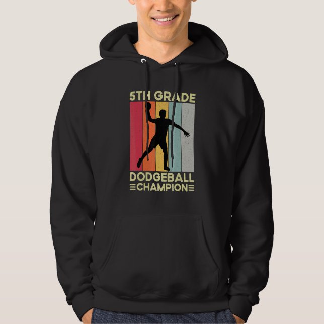 5th Grade Dodgeball Player Retro Kids  Dodgeball Hoodie (Front)
