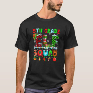 5th Grade Elf Squad Christmas Colorful Teacher Stu T-Shirt