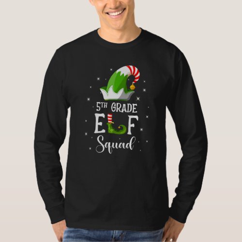 5th Grade Elf Squad Family Matching Group Christma T_Shirt