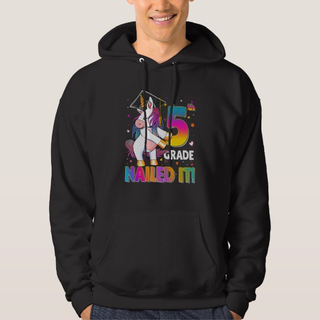 5th Grade Funny Unicorn Graduate Happy Last Day Of Hoodie (Front)