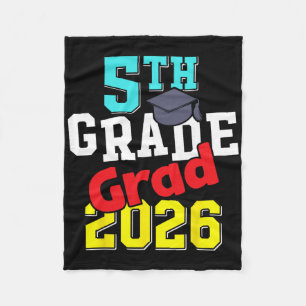 5th Grade Grad 2026 Elementary School Graduation  Fleece Blanket