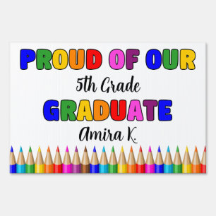 5th Grade Graduate Elementary Graduation Yard Sign