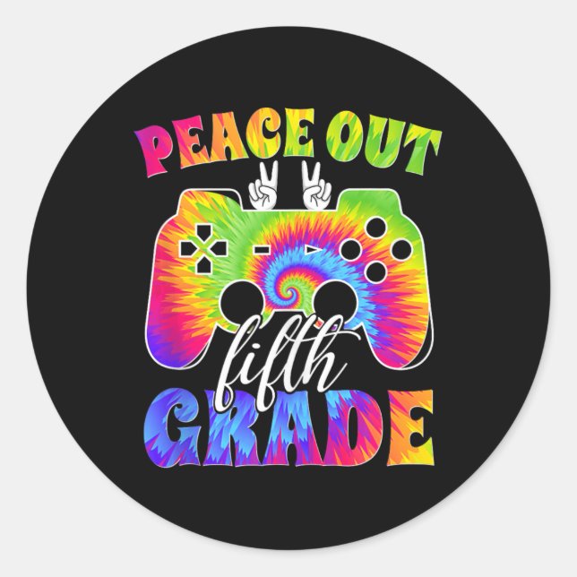 5th Grade Graduation Decorations Peace Out 5th Gra Classic Round Sticker (Front)