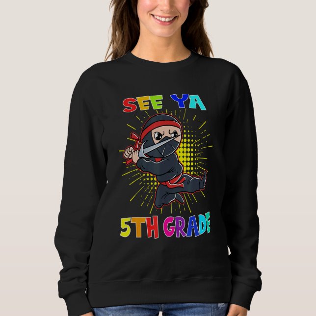 5th Grade Graduation For Boys Graduation Ninja Sweatshirt (Front)
