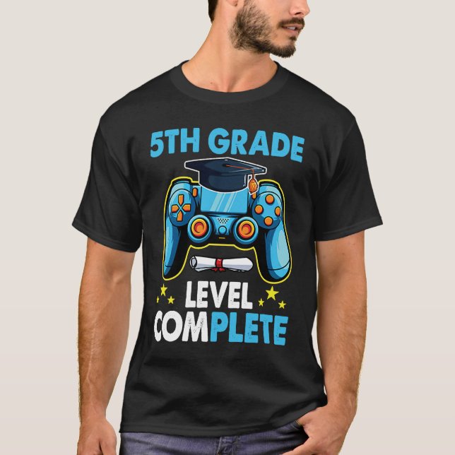 5th Grade Graduation Level Complete Gamer 2023 T-Shirt (Front)