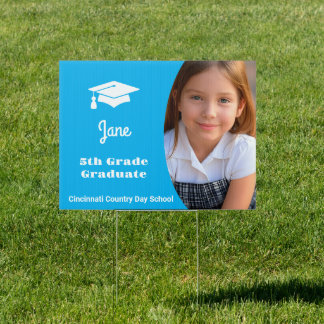 5th Grade Graduation School Blue Sign