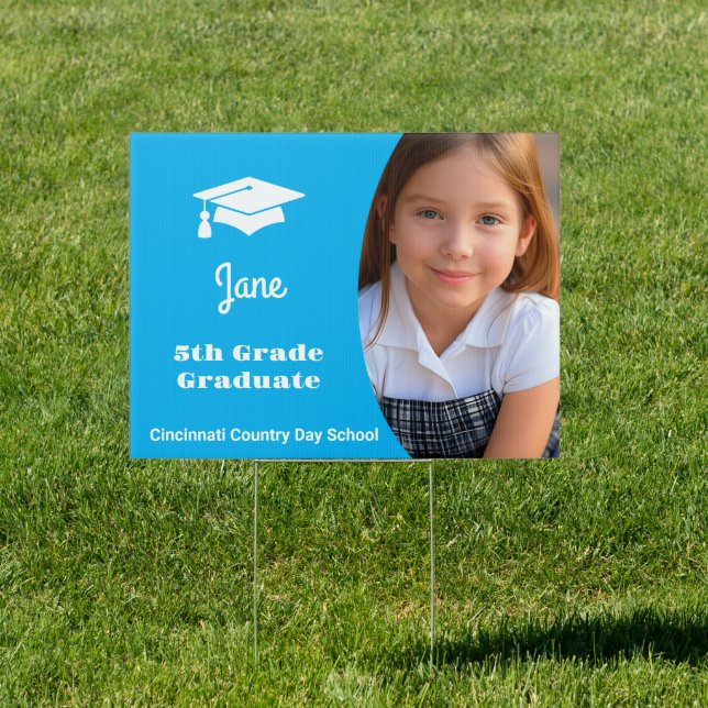 5th Grade Graduation School Blue Sign (Insitu)