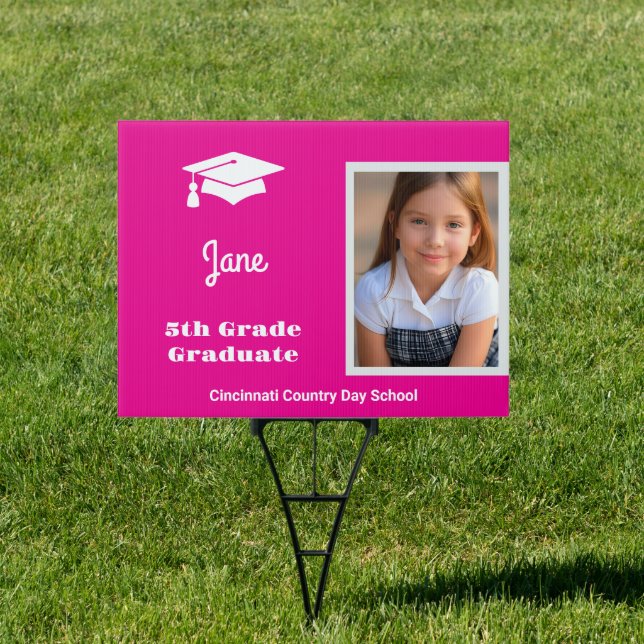 5th Grade Graduation School Custom Photo Sign (Insitu)