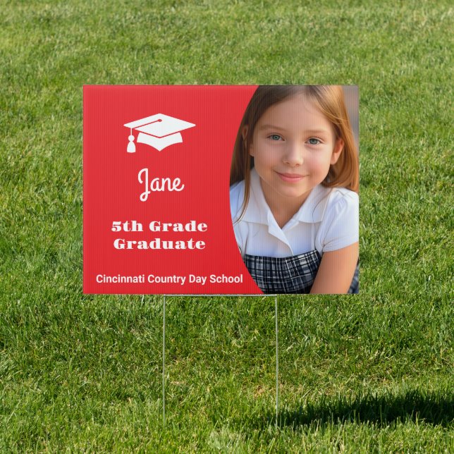 5th Grade Graduation School Red Sign (Insitu)