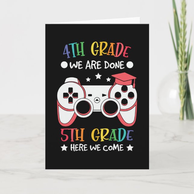5th Grade Here We Come Back to School Video Gamer Card (Front)