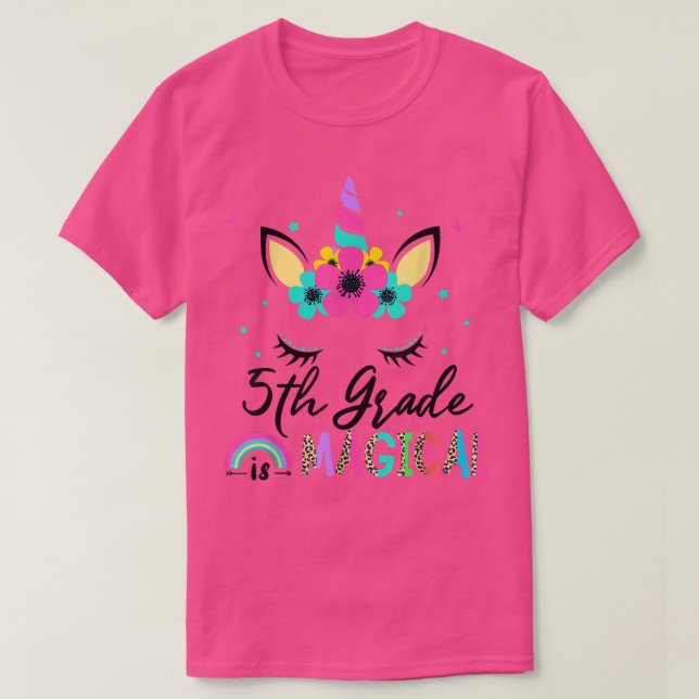 5Th Grade Is Magical Squad Back To School Unicorn  T-Shirt (Design Front)