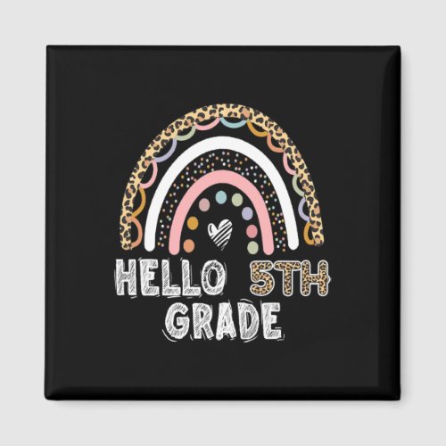 5th Grade Leopard Rainbow Fifth Grade Teacher Girl Magnet