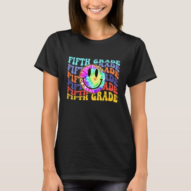 5th Grade Leopard Team Fifth Grade Teacher Back To T-Shirt (Front)