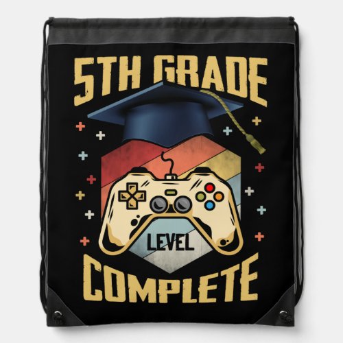 5th Grade Level Complete Gamer Class Of 2022 Drawstring Bag