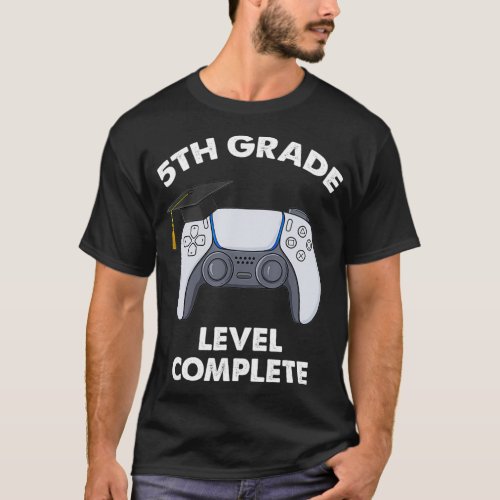 5th Grade Level Complete Graduation Gamer Boys T_Shirt
