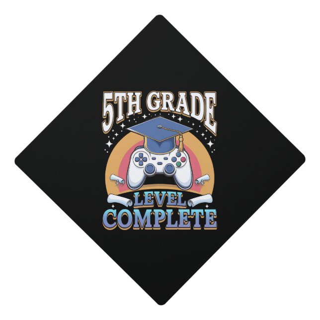 5th Grade Level Complete Graduation Gaming Gamer Cap Topper (Front)