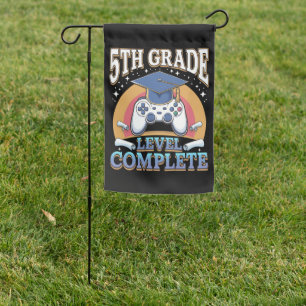5th Grade Level Complete Graduation Gaming Gamer Garden Flag