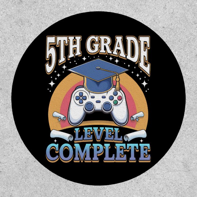 5th Grade Level Complete Graduation Gaming Gamer Patch (Front)