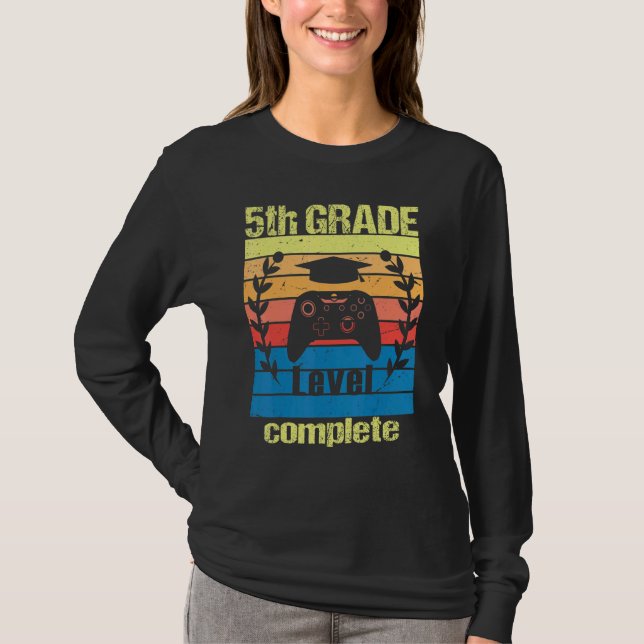 5th Grade Level Complete  Graduation Video Gamer C T-Shirt (Front)