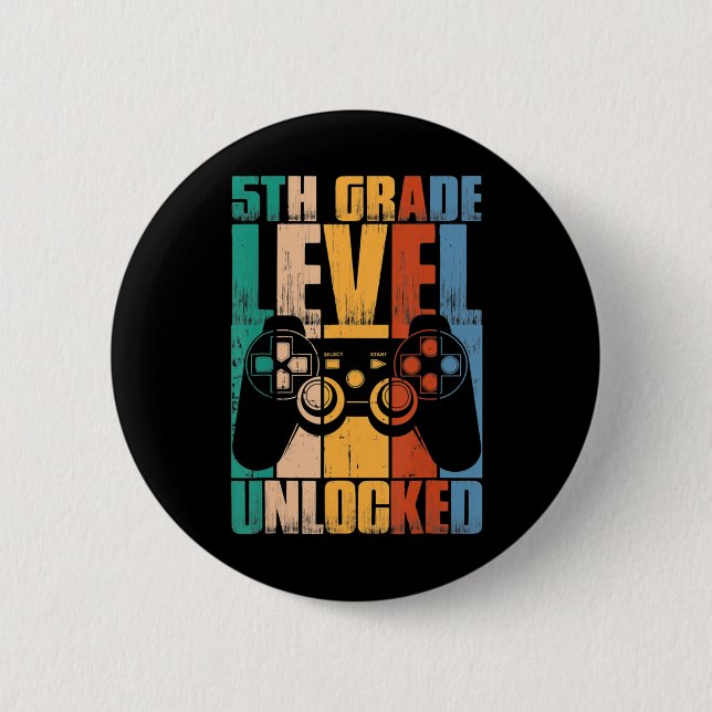 5th Grade Level Unlocked Back To School Game Contr Button (Front)